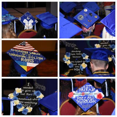 collage graduated hats