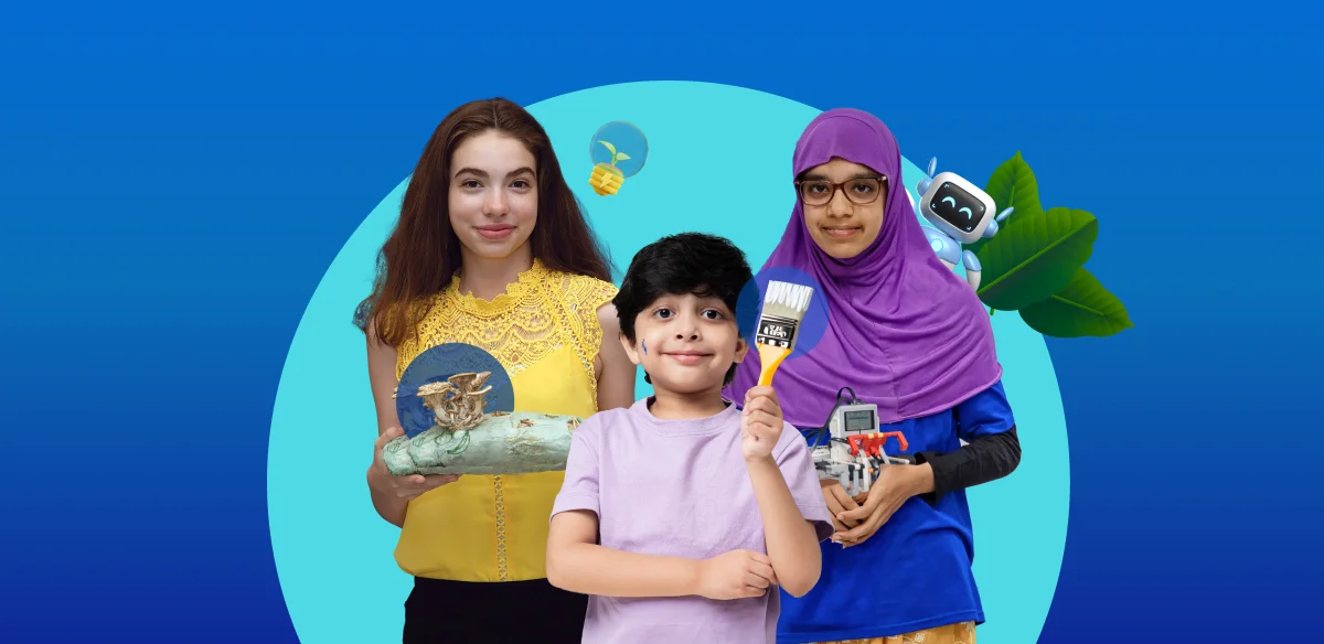 students with robots and experiments