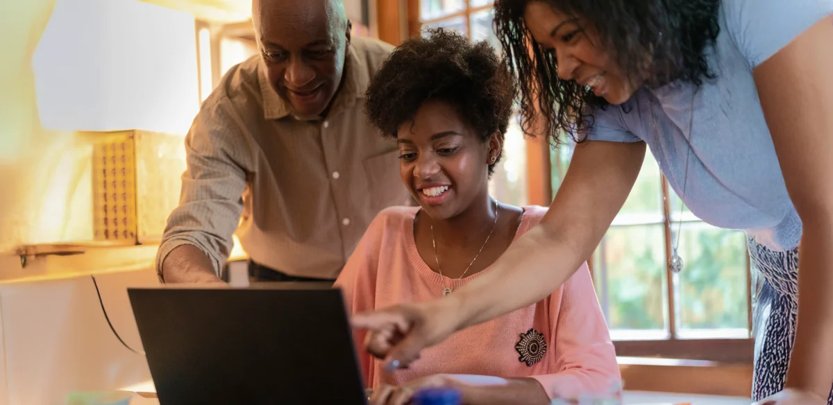 parents and girl