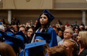 Graduated student at her ceremony