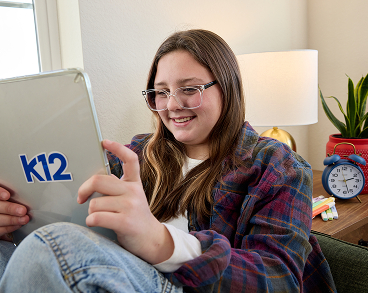 Student with her ipad