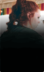 Girl with her hair braided