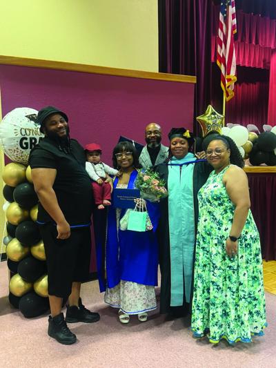 Neriyah Israel, far right, represents the fourth generation in her family in the nursing field. With her are, from left, Jehoiachin Israel, Pediyah Israel (infant), Sarah Israel, former AZVA CTE Teacher Anthony Jackson, and former ISAZ/AZVA CTE Administrator Erica Youn-Jackson. (Special to the Tribune)