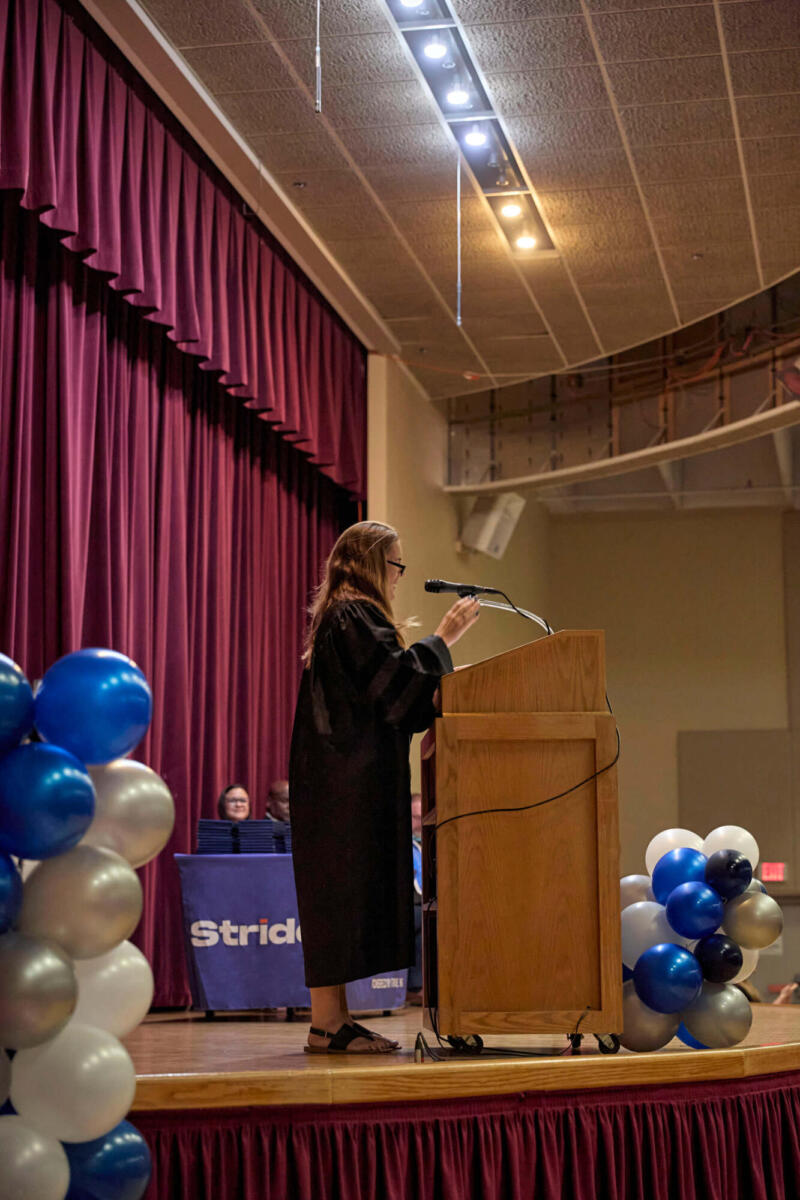 Speaker girl at the graduation