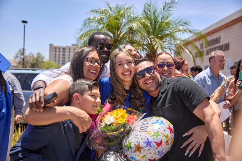 Happy family at the graduation