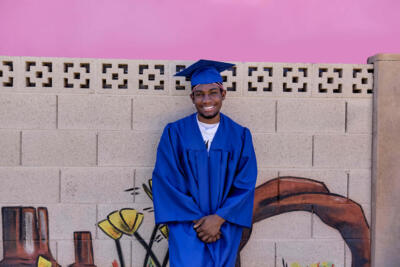 graduated boy smiling